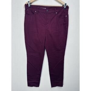 Talbots Flawless Womens Size 12 Pants Slim Fit Ankle Leg Stretch Maroon Casual